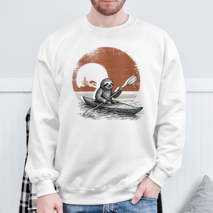 Women's Kayaking Sloth Kayak Kayaker Canoe Paddling Sweatshirt Gifts for Old Men