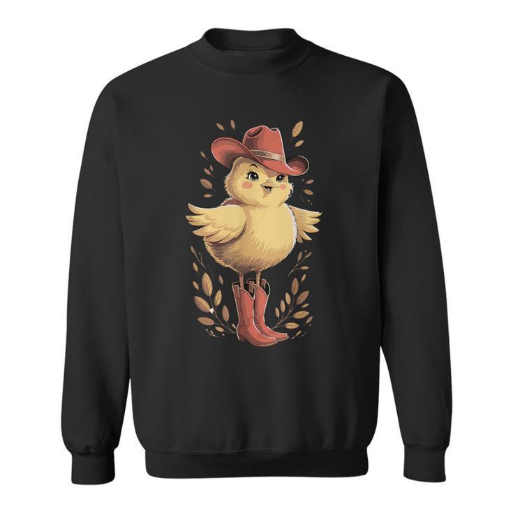 Adorable Poussin En Bottes Et Chapeau De Cowboy Sweater e