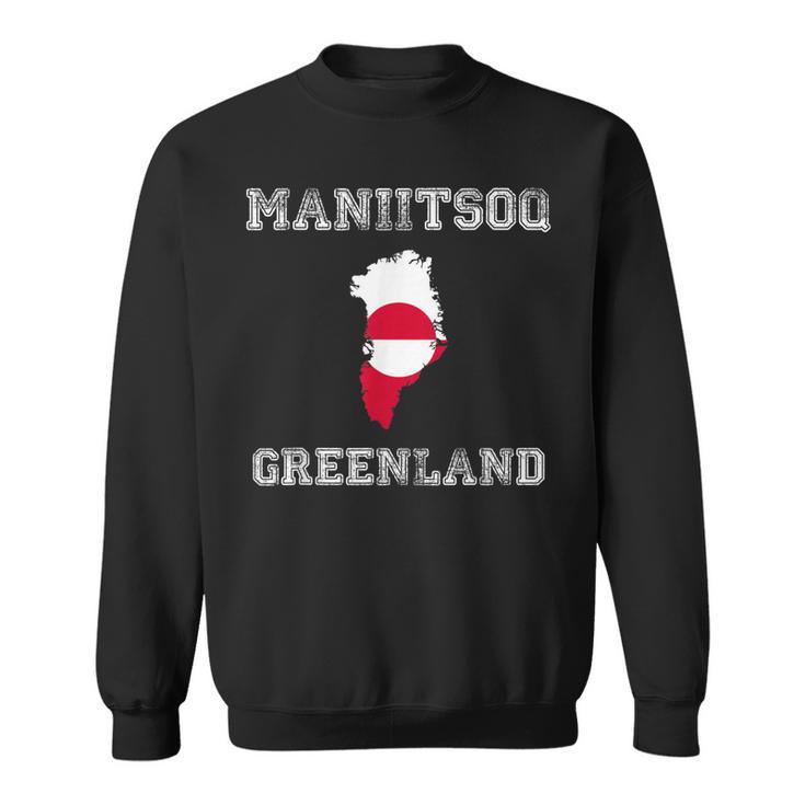 Bandera Retro Maniitsoq De Groenlandia Envejecida Camisa de entrenamiento