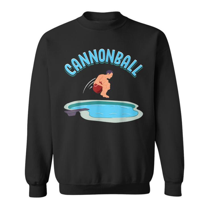 Cannonball Swimming Pool Fun Diving Diver Swimmer Cool Sweatshirt