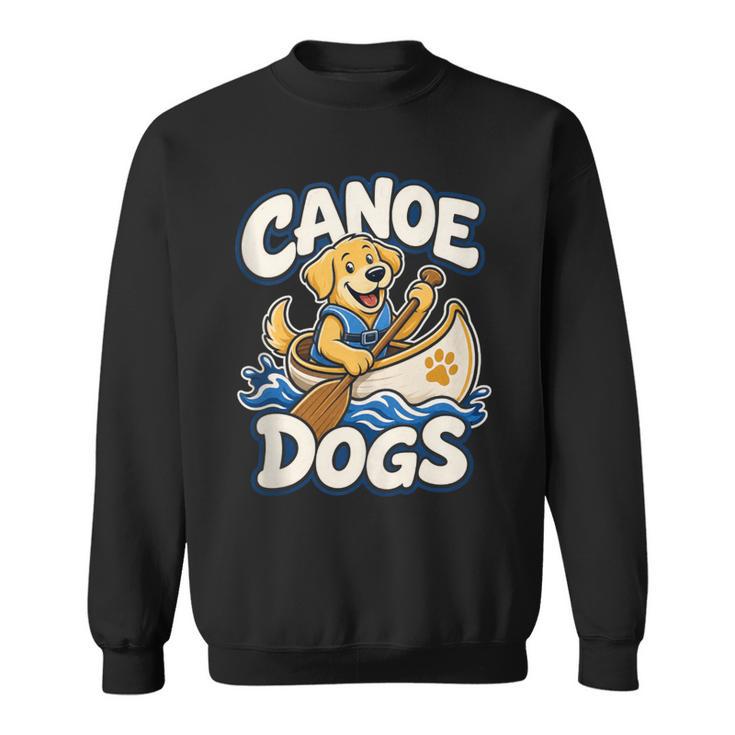 Canoe Dogs Golden Retriever Paddling Graphic Sweatshirt