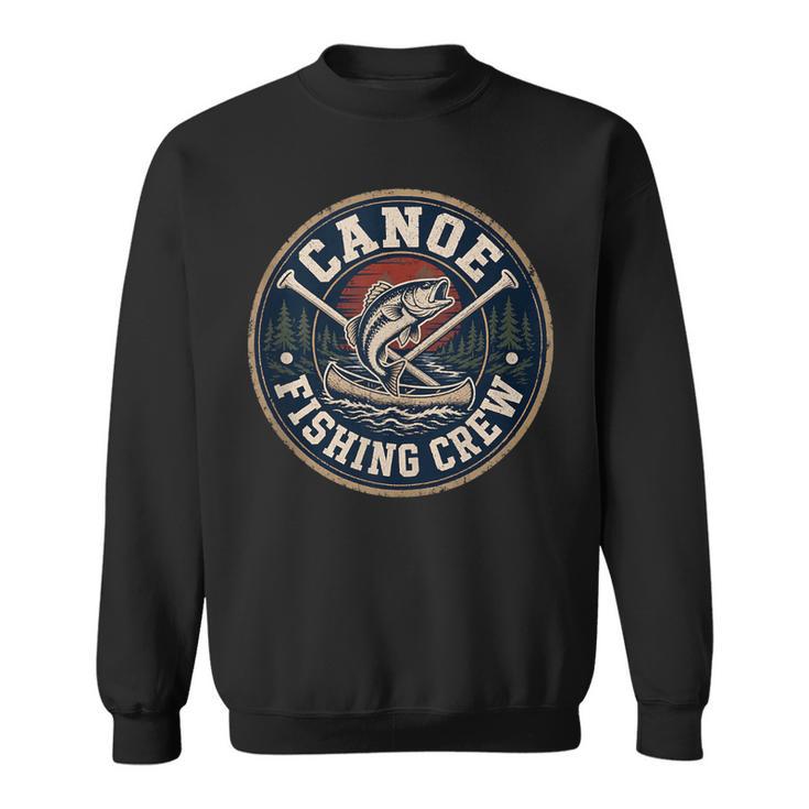 Canoe Fishing Crew Vintage Bass Paddles Sweatshirt