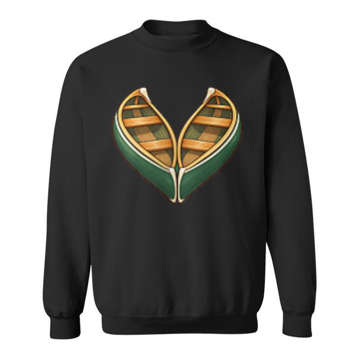 Canoe Heart Cute Minimalist Paddling Adventure Sweatshirt