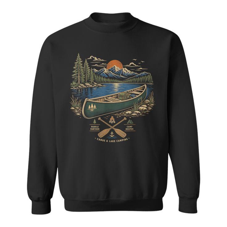 Canoe And Lake Camping Paddle Camp Sweatshirt
