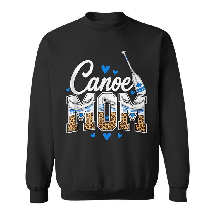 Canoe Mom Leopard Print Paddle River Lake Sport Mother Sweatshirt