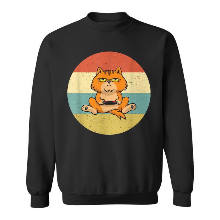 Chat Geek Hommeintage Rétro Idée Cadeau Gamer Personnalisé Sweater e