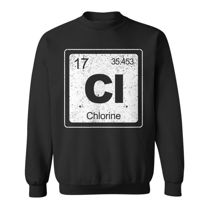Chlorine Periodic Table Symbol Chemistry Swimming Dive Sweatshirt