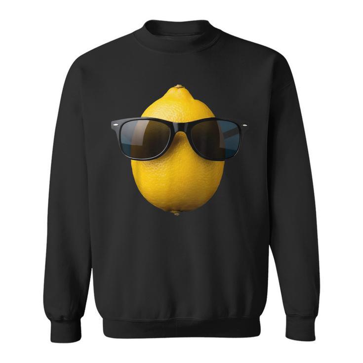 Cool Lemon Portant Des Lunettes Deoleil Drôle Fruits Sweater e