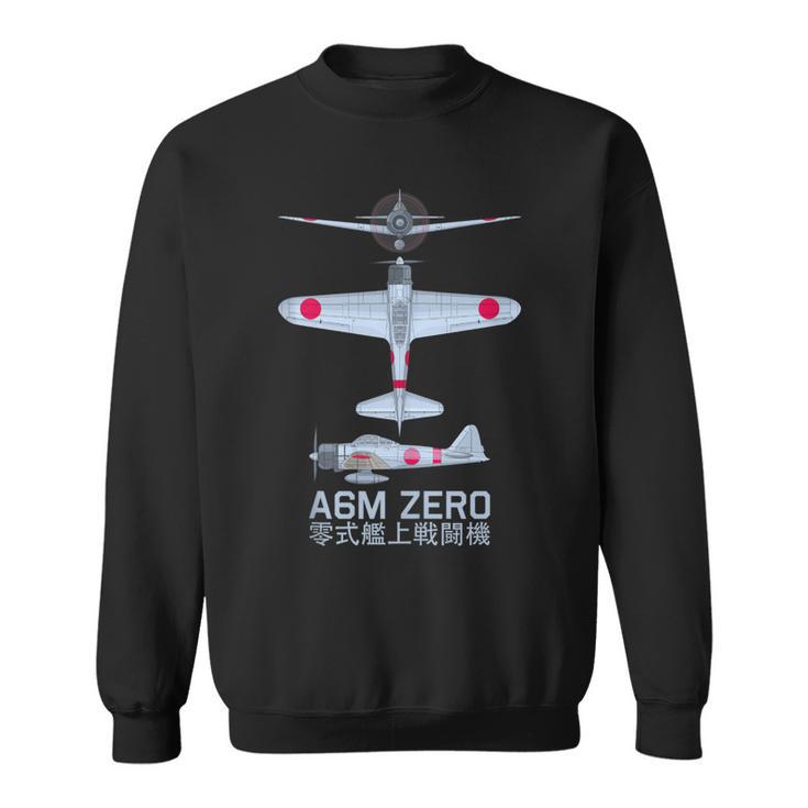 Diagrama Del Avión De Combate Japonés A6m Zero Ww2 In Mangas Camisa de entrenamiento