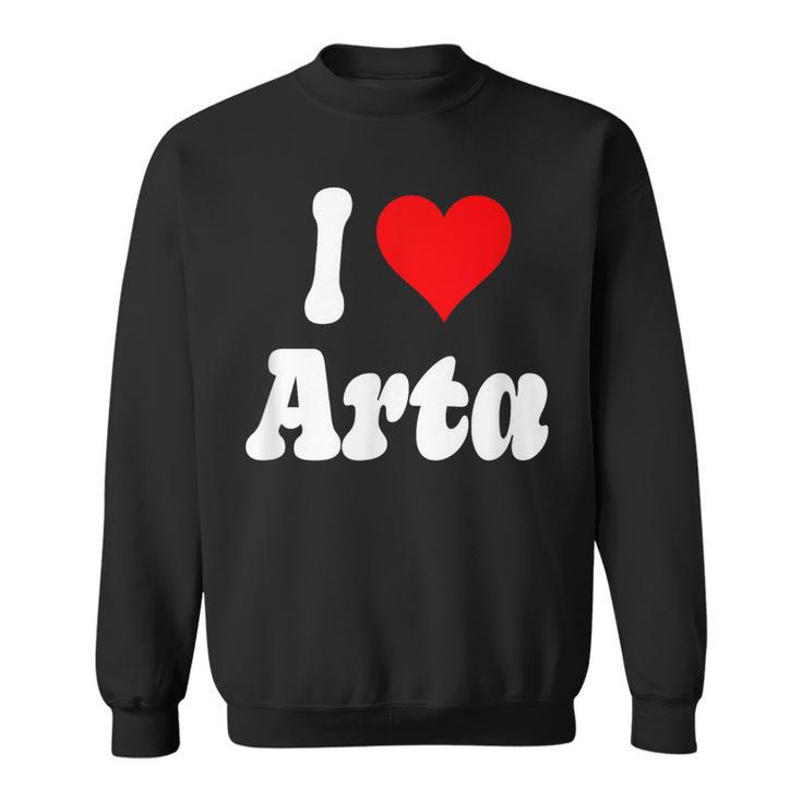 Diseño De Corazón I Love Arta Camisa de entrenamiento