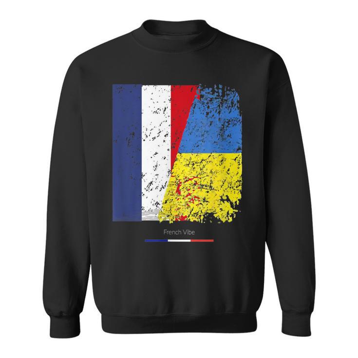 Drapeau De L'ukraine Et France Amitié Franco Ukrainien Sweater e