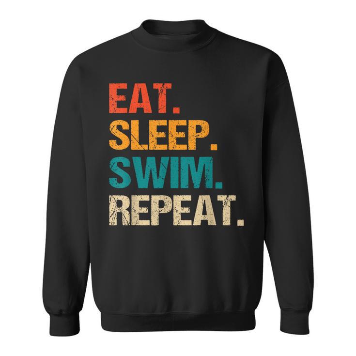 Eat Sleep Swim Repeat Pool Swimmer Water Polo Swimming Sweatshirt