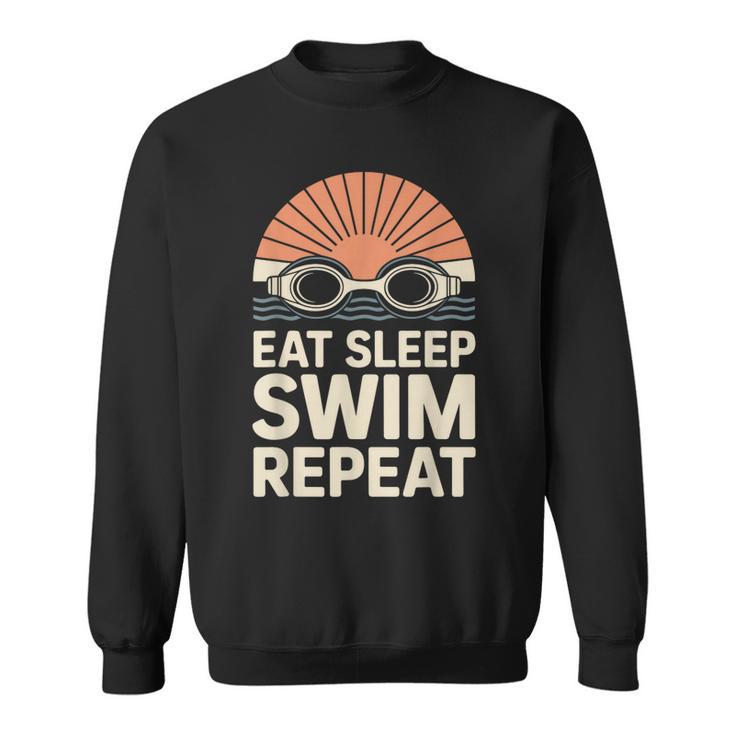 Eat Sleep Swim Repeat Swimmer Swimming Sweatshirt