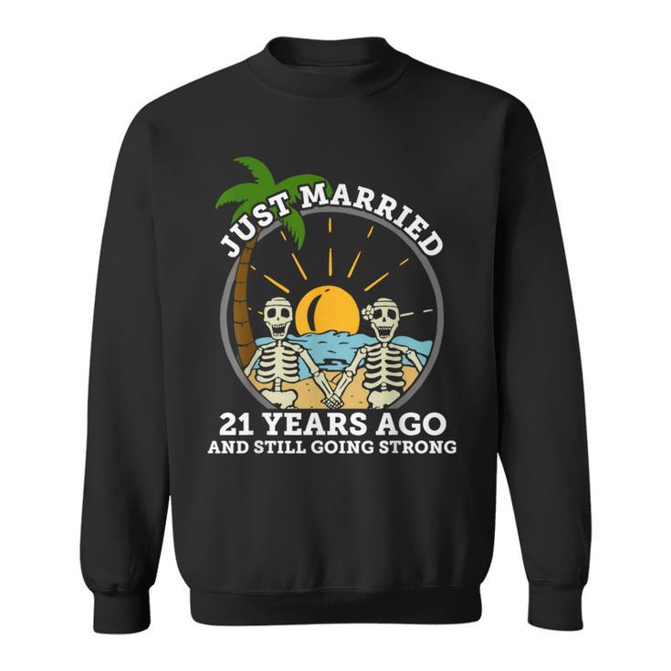 Esqueleto De Aniversario De Boda Pareja Casada Hace 21 Años Camisa de entrenamiento