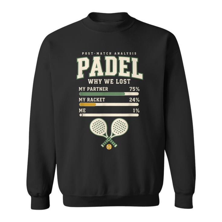 Padel Post Match Analyse Double Partenaire Joueur Cadeau Sweater e
