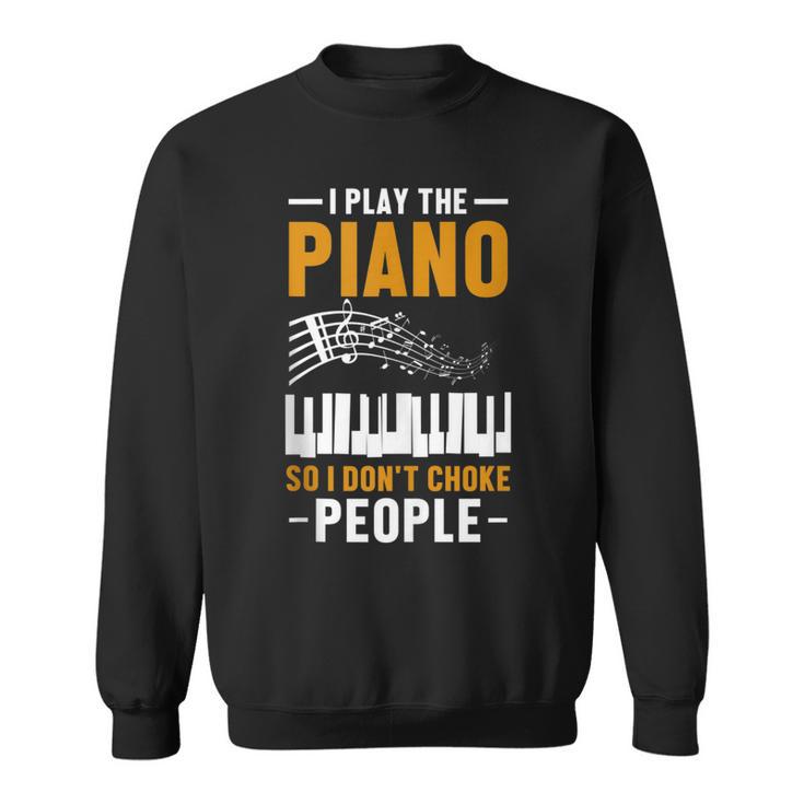 Hombre Pianista Y Teclista Amante De La Música Piano In Mangas Camisa de entrenamiento