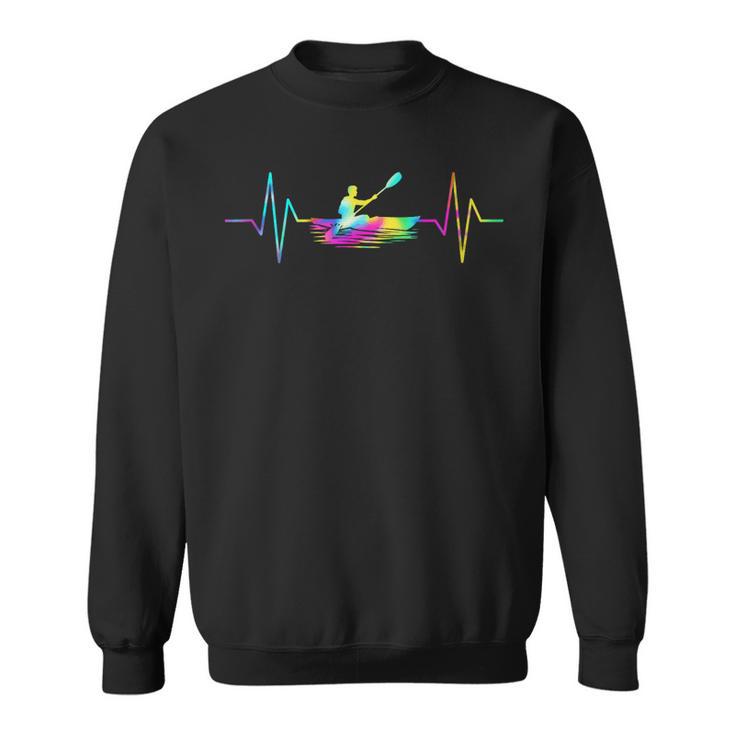 Kayaking Heartbeat Tie Dye Canoe Boating Kayaks Sweatshirt