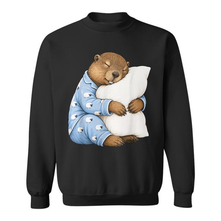 Marmota Durmiendo En Lindos Pijamas Dormir Camisa de entrenamiento
