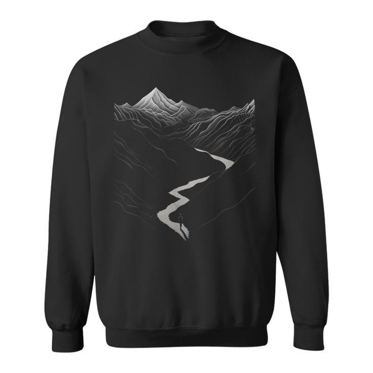 Naturaleza Dibujo Montañas Arte Diseño Gráfico Camisa de entrenamiento