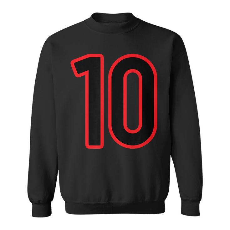 Número 10 Deporte Rojo Negro Número Universitario Camisa de entrenamiento
