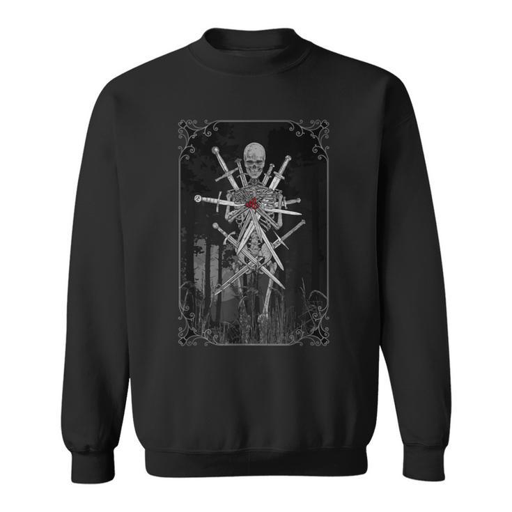 Ocho De Espadas Esqueleto Arte Oscuro Camisa de entrenamiento