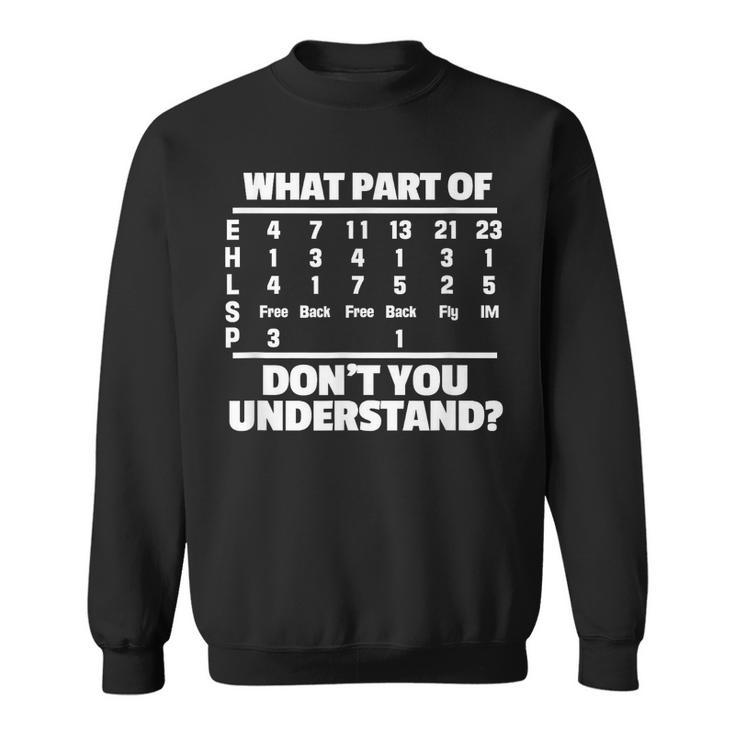 What Is Part Of Don't You Understand Swimming Swimmer Swimming Sweatshirt