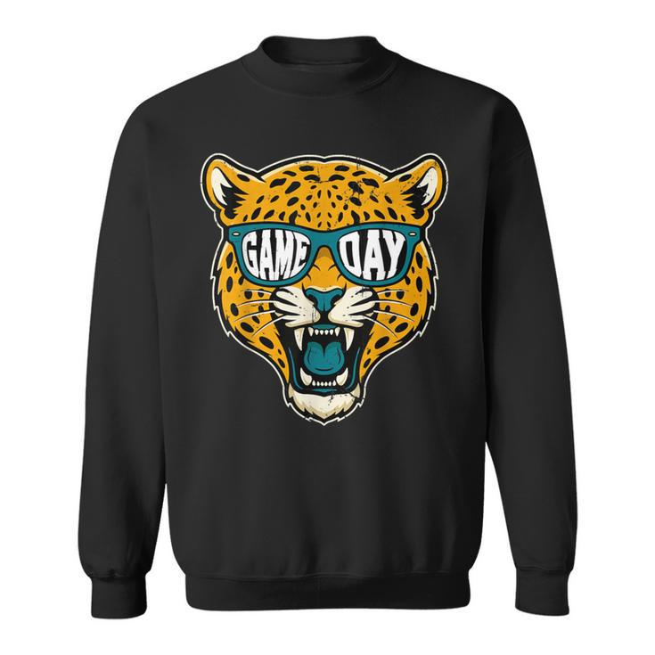 Retro Game Day Jaguar Sunglasses School Sports Team Spirit Sweatshirt