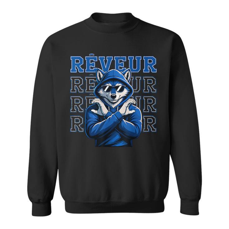 Reveur House Of Dreamers School Spirit Vintage Blue Wolf Sweatshirt