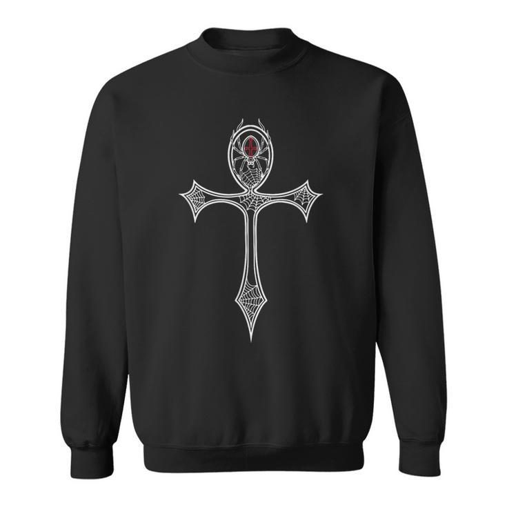 Símbolo Egipcio Y Gótico Ankh Con Cruz Araña Gótica Camisa de entrenamiento