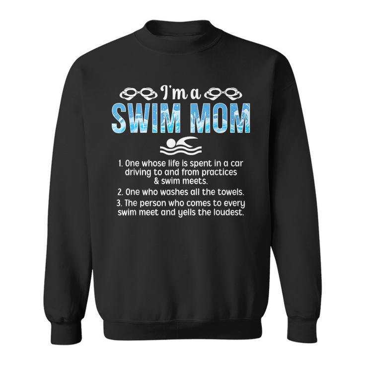 Swim Mom Definition Swimming Mom Of A Swimmer Mama Sweatshirt
