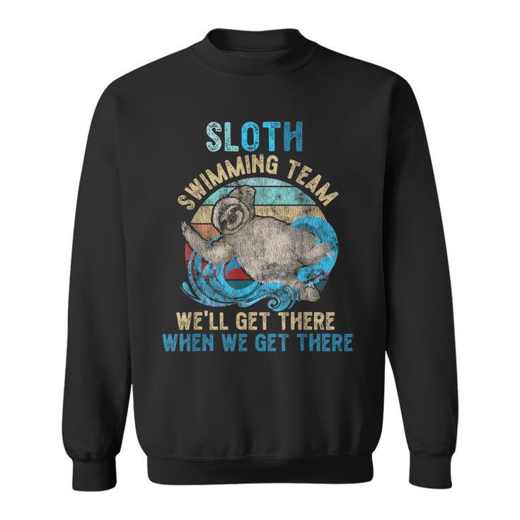 Swimmer Swim Sloth Swimming Team Retro Sweatshirt