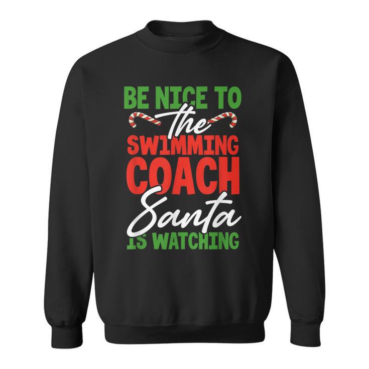 Swimming Coach Christmas Xmas Swimming Santa Sweatshirt