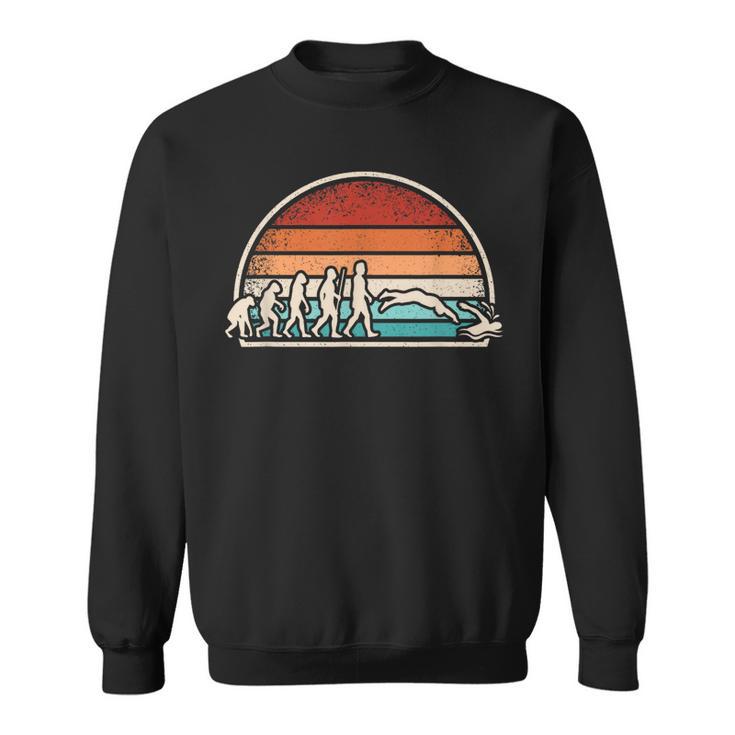 Swimming Evolution Retro Swim Swimmer Men Women Sweatshirt