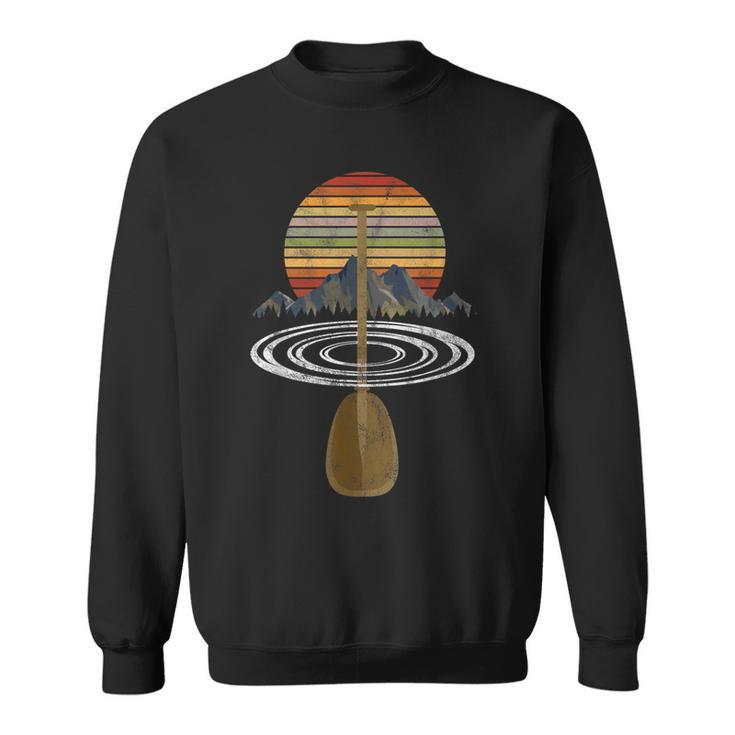 Vintage Retro Canoe Paddle & Mountains Rafting Sweatshirt