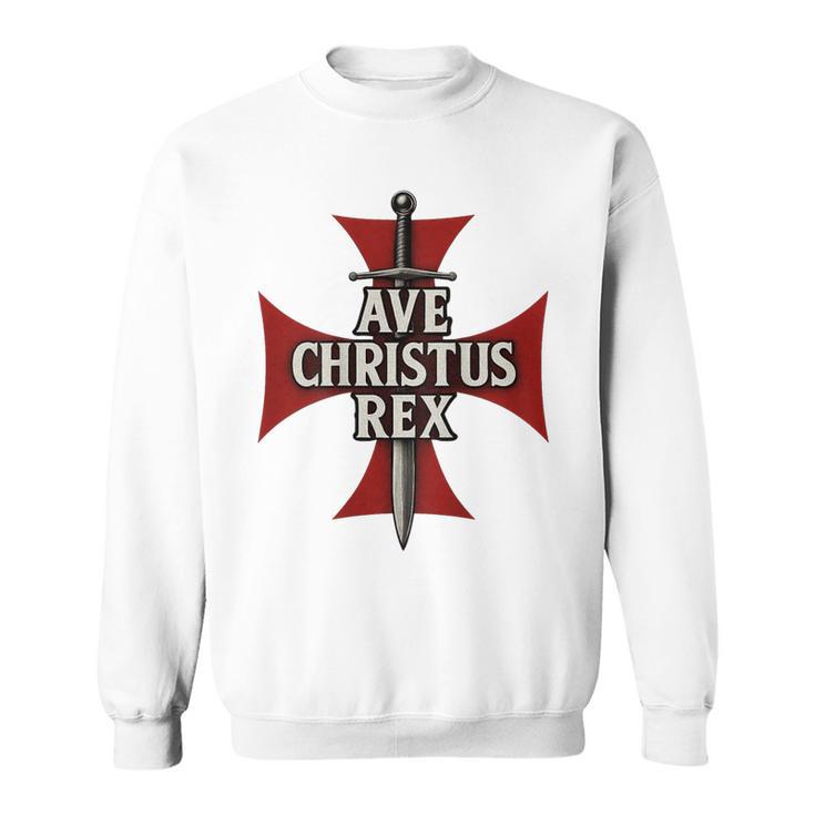 Ave Christus Rex Croix Templière Sweater e