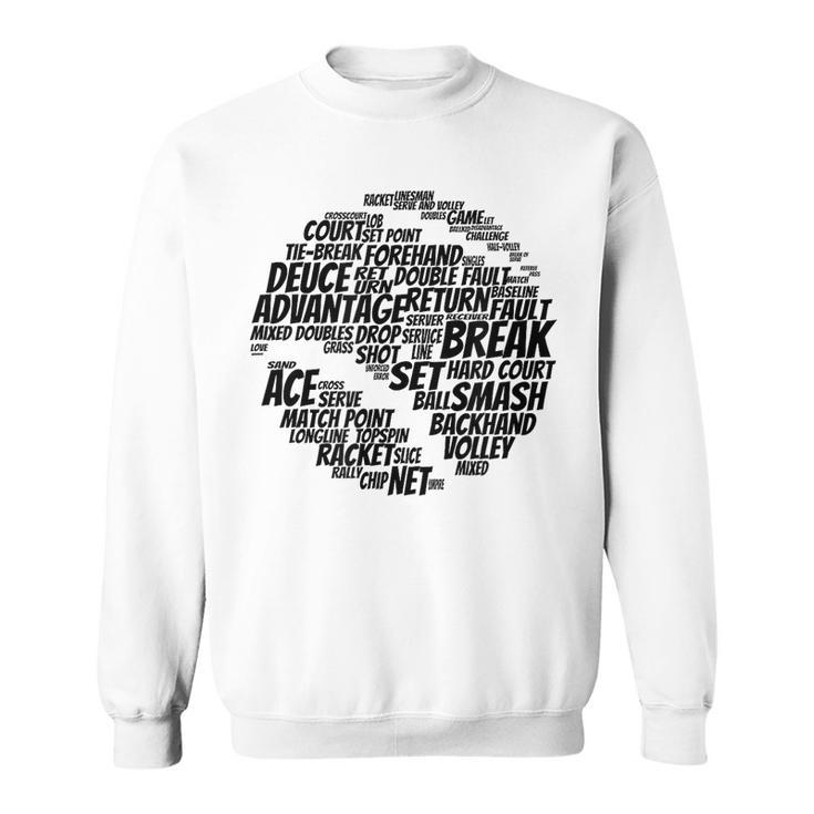 Balle De Tennis Termes De Tennis Joueurs De Tennis Drôle Sweater e