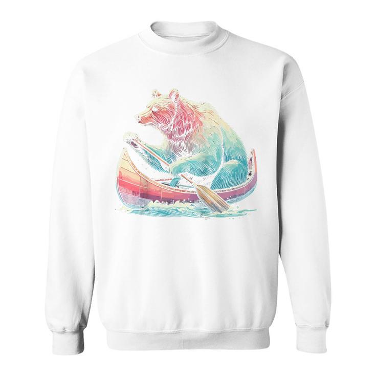 Canoe Bear Canoeing Raglan Baseball Tee Sweatshirt