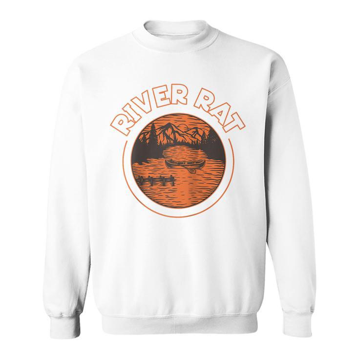 Canoe Canoeing Retro River Rat Raglan Baseball Tee Sweatshirt