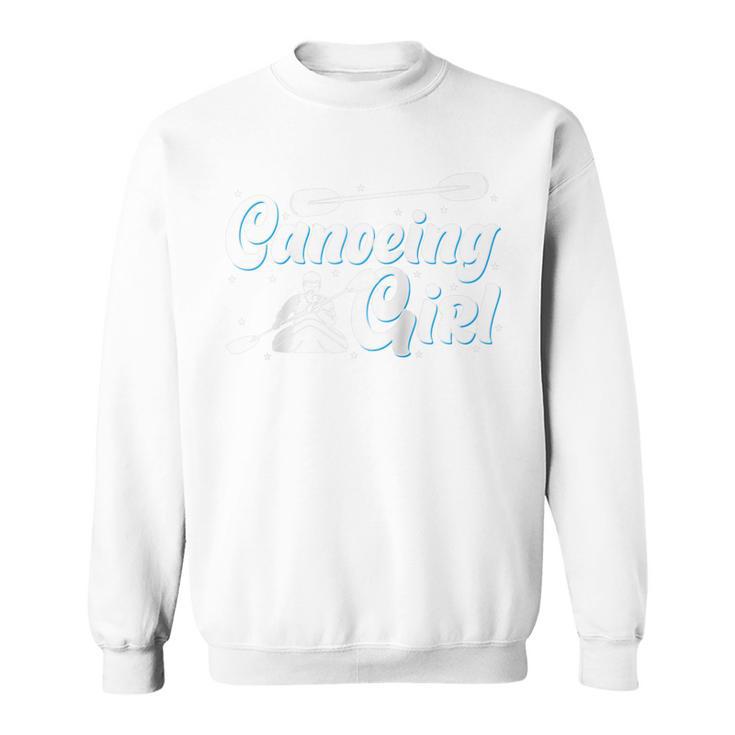 Canoeing Girl Raglan Baseball Tee Sweatshirt