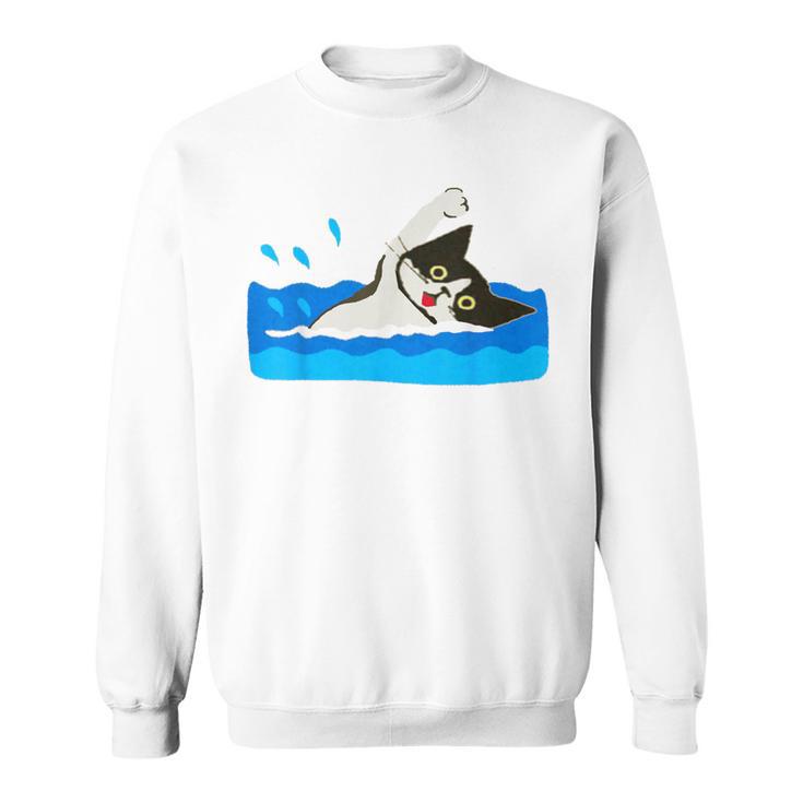 Cat Swimming Pool Sweatshirt