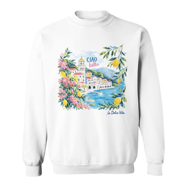 Ciao Bella La Dolceita Graphique Côte Amalfitaine Italie Sweater e