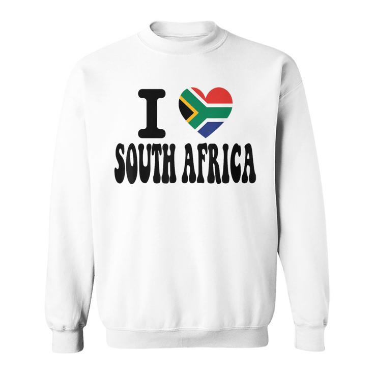 Drapeau Rétro En Forme De Cœur Avec Inscription I Loveouth Africa Sweater e