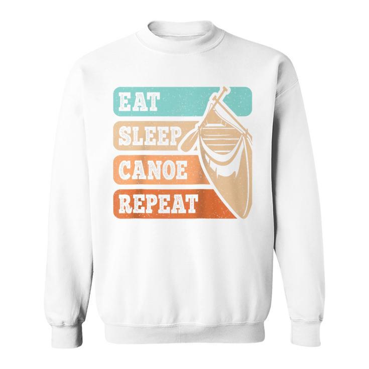 Eat Sleep Canoe Repeat Vintage Canoeing Canoeist Men Boys Raglan Baseball Tee Sweatshirt, trending gift