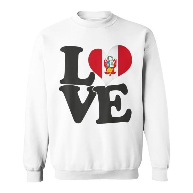 I Love Peru Bandera Corazón Patrióticoiaje Camisa de entrenamiento