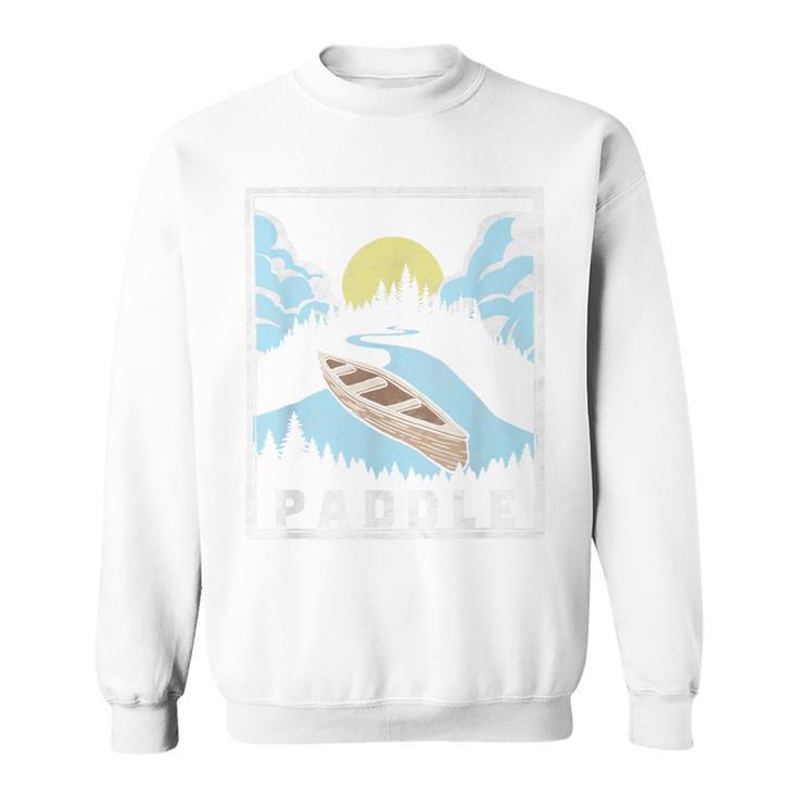 Paddle Retro Style Canoe & Outdoors Simple Canoeing Graphic Sweatshirt