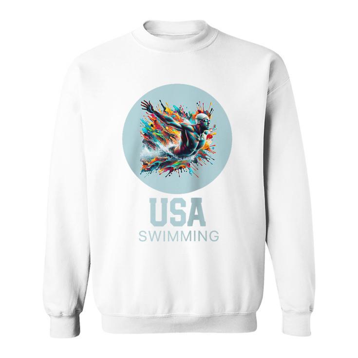 SWIMMING SPORT COMPETITIVE SWIM Raglan Baseball Tee Sweatshirt