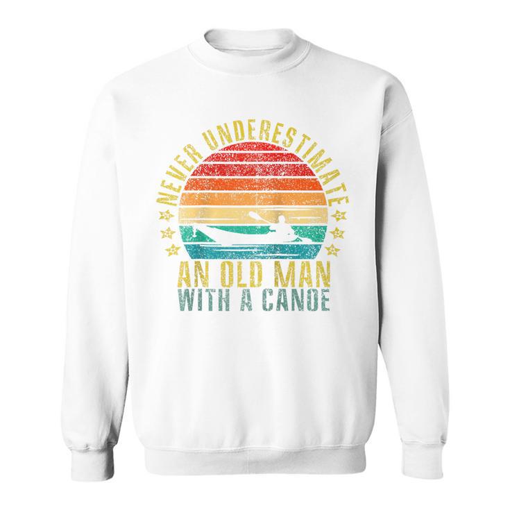 Never Underestimate An Old Man With a Canoe Retro Raglan Baseball Tee Sweatshirt