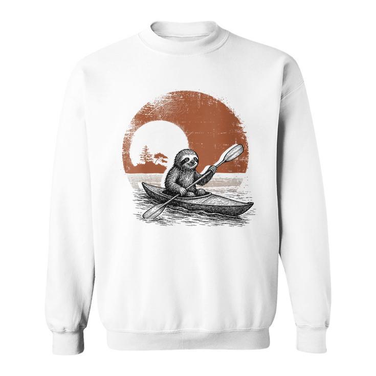Women's Kayaking Sloth Kayak Kayaker Canoe Paddling Sweatshirt