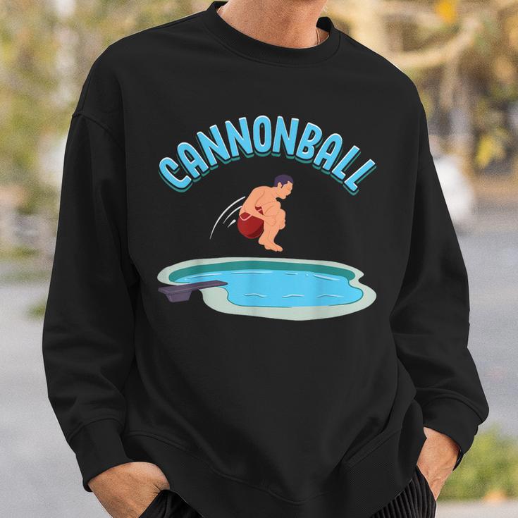 Cannonball Swimming Pool Fun Diving Diver Swimmer Cool Sweatshirt Gifts for Him