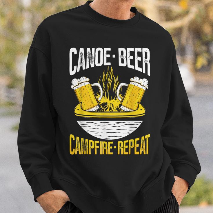 Canoe Beer Campfire Repeat Kayak Canoe Sweatshirt Gifts for Him
